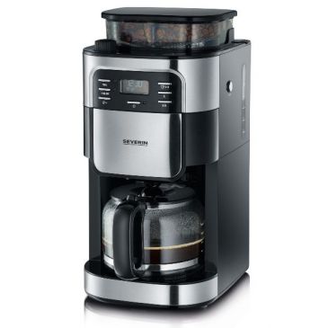 Cafetière filtre 10/15 tasses avec broyeur Noire & Inox - 4810